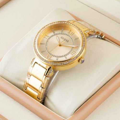 GUESS Ladies Gold Tone Analog Watch