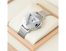 Guess Iconic Silver Mesh Bracelet Silver Dial Quartz Watch for Ladies